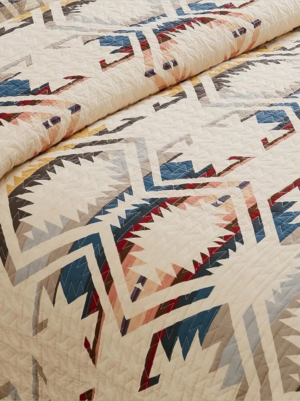 Pendleton Shadow Peak 3pc Quilt & Shams Set 68” X  90” Tan Multi 100% Cotton